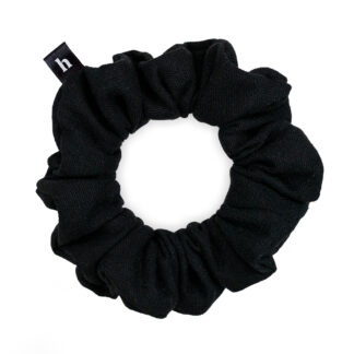 HELLA BLACK LINEN SCRUNCHIE - PETITE